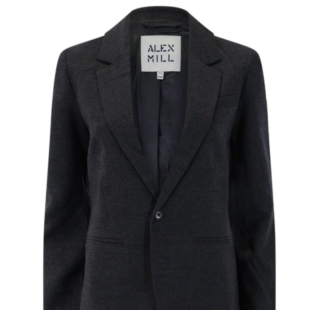 Alex Mill Double-Breasted Charcoal Gray Blazer